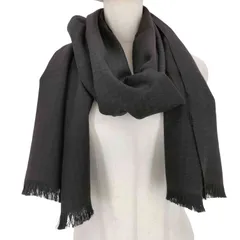 エンポリオアルマーニ EMPORIO ARMANI イタリア製 ロゴ刺繍 千鳥格子フリンジマフラー メンズ 表記無 