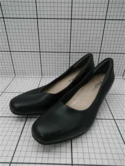◇ Θ グランフルール grandfleur ブラック系 スクエアトゥパンプス 2.5E 24.5cm レディース E  【1511110020240】
