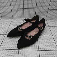 ◇ Θ セスト Sesto ビジュー付きストラップパンプス ブラック系 23.0cm レディース E  【1511110021308】