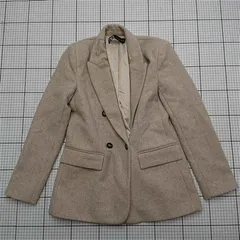 ◇ ⊇ ザラ ZARA ベージュ系 ダブルボタン テーラードジャケット XS レディース E  【1511110028796】