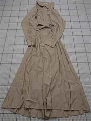 ◇ Θ ナチュラルクチュール シンプル系 長袖 ロング丈 ワンピース サイズF ベージュ系 レディース E  【1511250000287】