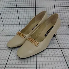 ◇ Θ リズ ラフィネ RIZ RAFFINEE ベージュ系 本革パンプス 23.5cm EE レディース E  【1511110045816】