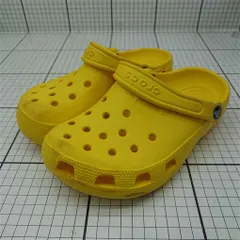 ◇ ⊂ crocs クロックス 穴あき ビーチ サンダル サイズXS イエロー系 レディース E  【1511250001901】