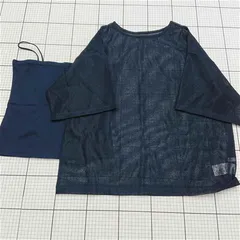 ◇ ⊂ アメリカン ホリック シンプル系 半袖 メッシュプルオーバー+キャミソール サイズL ネイビー系 レディース E  【1511250007538】のサムネイル