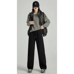 ☆ Bブラック ☆ Mサイズ ☆ ワイドパンツ ボトムス 2タイプ スウェットパンツ レディース ワイドパンツ カジュアルパンツ スエットパンツ レディースパンツ ロングパンツ 長ズボン ズボン ずぼん ボトムス パンツ 秋冬 おしゃれ オシャレ 通勤 通学