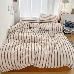 ☆ ブラウン×ブルー ☆ 150×200cm ☆ 布団カバー 3点セット 布団カバー セット 3点 布団カバーセット 寝具カバーセット 寝具 カバー シングル 3点セット 枕カバー ピローケース 掛け布団カバー ボックスシーツ シーツ ベッド用