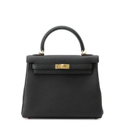 エルメス ハンドバッグ ケリー25 内縫い ブラック/ゴールド金具 トゴ K刻印 2wayショルダー 黒