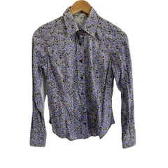 ETRO(エトロ) 長袖シャツブラウス サイズ42 M レディース - 白×ブルー×マルチ ペイズリー柄