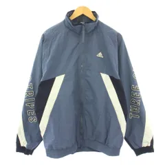 アディダス adidas 23AW ウインドブレーカー ワーディングオーバーサイズフィットウーブンフルジップジャケット スタンドカラー アウター ナイロン ロゴ プリント M 青 ブルー IS5147 /BB 