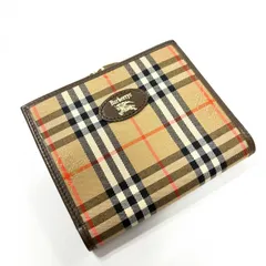 BURBERRY ノバチェック ブラウン がま口 二つ折り財布 鑑定済み 正規品 バーバリー