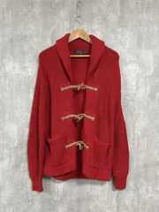 POLO RALPH LAUREN ポロ ラルフローレン ニット ダッフル カーディガン sizeM/赤 ◆■◎メンズ
