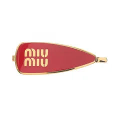 miu miu 赤 ヘアピン レッド パテントレザー ヘアクリップ | Miu Miu