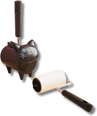 All Trust 粘着クリーナー にゃんコロ 粘着式クリーナー 猫 ネコ型 (ブラック)