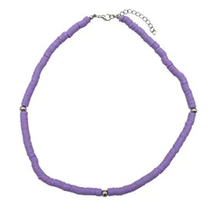 [AREUM] ネックレス ヘイシビーズ ラベンダー 紫 PVC 軽量 シンプル おしゃれ メンズ レディース 韓国ファッション 