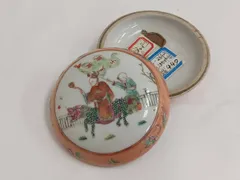 【中国骨董品】大清同治年製 粉彩人物印合 鑑定漆印付 希少 中国アンティーク 清朝 陶磁器 コレクション 置物 古美術（は）