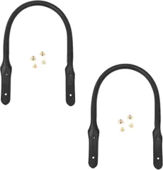 All Trust バッグの持ち手 カバン バッグ持ち手交換用 バック持ち手 PU革 2本セット (ブラックゴールド,  45cm)
