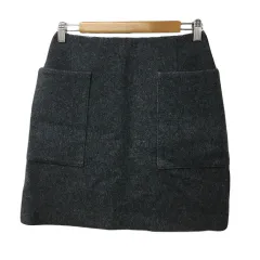 イエナ IENA スカート 台形 ミニ 無地 ウール 38 グレー