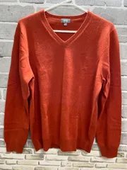 A【A25-53】◇UNIQLO    サイズL    カシミアセーター　オレンジ　無地