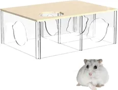 All Trust ハムスター 家 ハウス サークル トンネル 小屋 巣箱 ゲージ おもちゃ 隠れ家 (クリア)のサムネイル