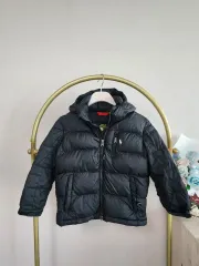 ポロラルフローレン ブラック ダウン アウター フード 120