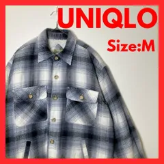【美品】80s ユニクロ UNIQLO オンブレチェック　裏ボアシャツ　M
