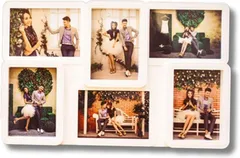 All Trust 写真立て フォトフレーム 複数枚 多面 ポストカード 壁掛け 6枚 (ホワイト)