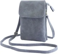 Ametilo スマホショルダー レディース 高見え ソフトレザー バッグ 縦型 軽量 斜めがけ 2WAY 5ポケット シンプル 通勤 旅行 プレゼント (グレー)