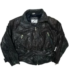 ヴィンテージ 短丈 レザージャケット ライダースジャケット ヴィンテージアイテム ジッパー付きポケット ショート丈 ボンバージャケット ブラウン 茶色 メンズ レディース 古着 長袖