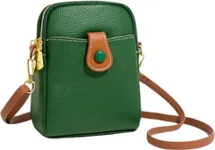 Ametilo スマホショルダー レディース 本革 縦型 高見え きれいめカジュアル スマホポーチ 小さめ 軽量 斜めがけ 2WAY 肩掛け ミニショルダーバッグ 大人 おしゃれ 通勤 旅行 プレゼント (グリーン)