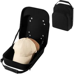 All Trust 帽子ケース キャップ 収納 耐水 型崩れ防止 帽子保護ケース 最大６個収納可能 (ブラック)