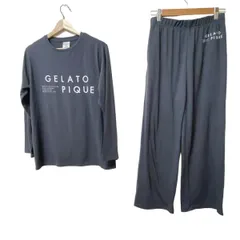 gelato pique(ジェラートピケ) レディースパンツセットアップ レディース - ダークグレー ウエストゴム/トップス×１点、パンツ×２点