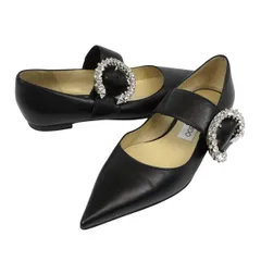 ジミーチュウ メルヴァ バレリーナ フラット パンプス レディース ブラック JIMMY CHOO【中古】 【アパレル・小物】
