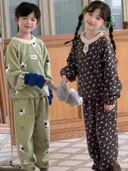 子供 パジャマ 冬 子供 パジャマ ルームウェア 即購入OK もこもこ パジャマ キッズ あったかパジャマ 防寒 無地 冬 モコモコ 長袖 上下セット 女の子 暖かい 男の子 裏起毛 スウェット キッズ 可愛い 寝巻き ナイトxkxiaoz192