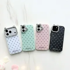 iPhone17 ケース iPhone17Pro  即購入OK iphone13ケース iPhone16 15 14 ケース iPhoneケース 猫耳 韓国 ビジュー かわいい おしゃれ キラキラ 猫 リボン 大人可愛い ドット スマホケーxkxiaoz195