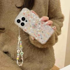 iPhone16 케이스 iPhone15 iPhone14 13 케이스 미사용 스트랩 첨부 한국 귀여운 클리어 라메 iPhone 케이스 세련된 어른 귀여운 귀여운 어른 여자 밤비 스마트폰 케이스 xkxiaoz200