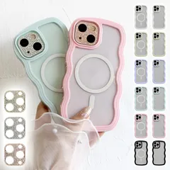 スマホケース ハード iPhoneケース【ウェーブフレームケース×キラキラカメラレンズカバー】318