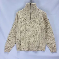 JOHN MOLLOY ジップアップ ハイネック セーター MADE IN IRELAND シミ有 07122501 02のサムネイル