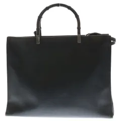 GUCCI (グッチ) バンブーハンドル レザー 2Way ショルダーハンドバッグ ブラック 002 1033