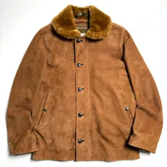 【山羊革】Schott レザージャケット キャメル S デッキジャケット ボアライナー付 本革 スエード