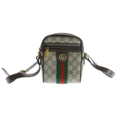 GUCCI (グッチ) GGスプリーム オフィディア ショルダーバッグ ベージュ×ブラウン キャンバス×レザー 598127