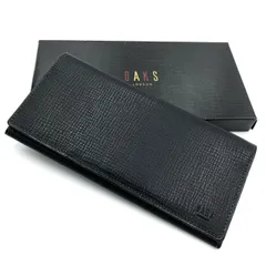 【美品】DAKS ダックス 長財布 レザー 黒 チェック 札入れ カード入れ 箱付