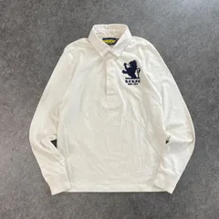 RUGBY RALPH LAUREN Rugby Shirt ラルフローレン 長袖 ラガーシャツ ポロシャツ ワッペン ロゴ刺繍 オフホワイト