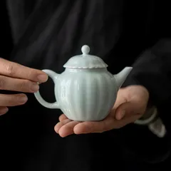 陶磁 急須 きゅうす  ポット 茶壺 （青色）