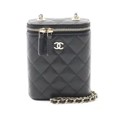 シャネル CHANEL ショルダーバッグ マトラッセ バニティバッグ ブラック カーフ（牛革） マトラッセ フォンショルダー レディース Used A