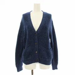 ポロ バイ ラルフローレン Polo by Ralph Lauren ニットカーディガン 長袖 Vネック 麻 リネン S 紺 ネイビー 0200018247 /KU