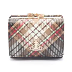 ヴィヴィアンウエストウッド Vivienne Westwood 三つ折り財布 SMALL FRAME WALLET オーブ 51010018US001KD101 ブラウン/ブラック PVCコーティングキャンバス 二つ折り財布 レディース