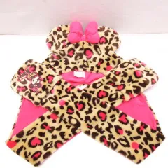 ディズニー ヒョウ柄 マフラーキャップ ファンキャップ ミニー マフラーハット TOKYO ディズニーリゾート ピンク ミニーちゃん  E478Z