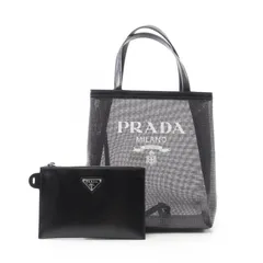 プラダ PRADA トートバッグ RETE PAILLETTES 1BG417 ブラック パテントレザー ミニトートバッグ レディース Used A