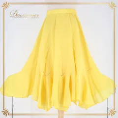 社交ダンス 衣装 スタンダード スカート レッスンウェア 練習着 オールシーズン Bright Proceed ブライトプロシード 黄色 イエロー系 社交ダンス スカート レッスン 練習 オールシーズン ファスナー 伸縮性 ポリエステル ラインストーン 鮮やか