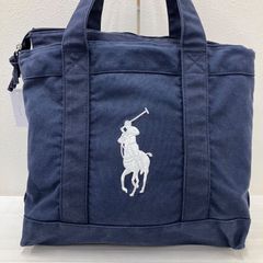 Polo Ralph Lauren キャンバストートバッグ ラルフローレン 紺 - メルカリ